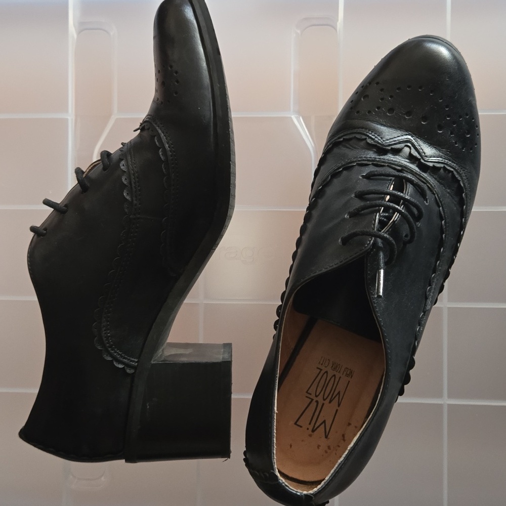 Miz Mooz Chiara Oxford Derby Heels Black Size 9 / EU 40 Retro